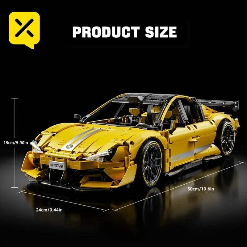 Yellow Racing Car Building Blocks Set For All Ages - ToylandEU