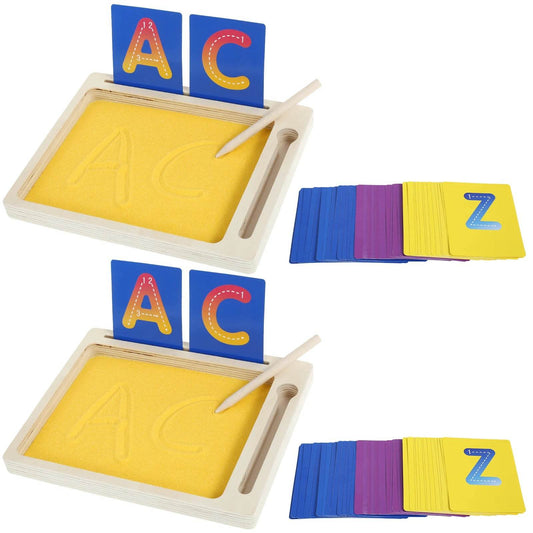 1/2PCS Wooden Montessori Sand Tray With Wooden Pen For Writing Letters And Numbers Early Educational Toys Gifts Party Game - ToylandEU
