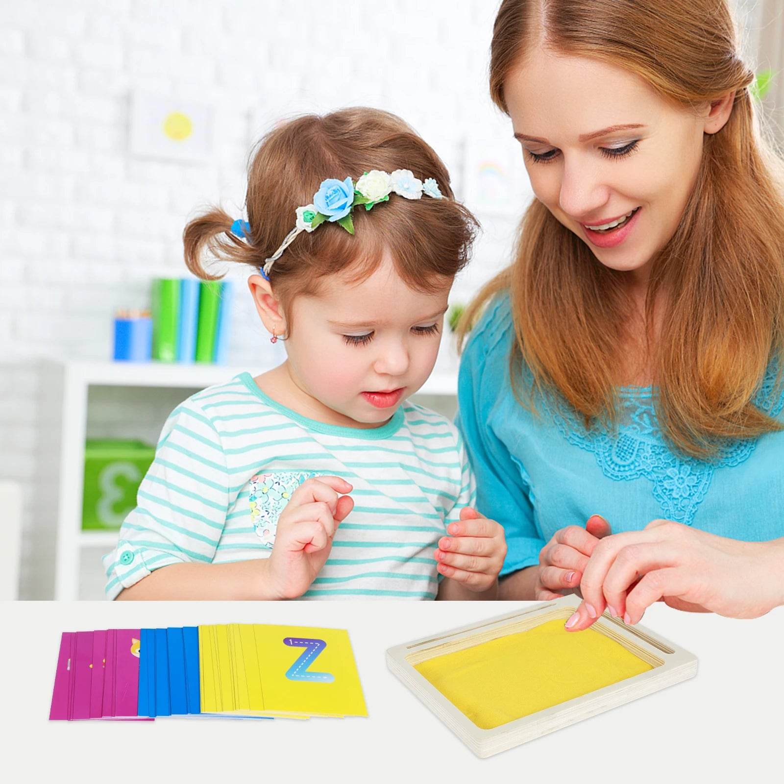 1/2PCS Wooden Montessori Sand Tray With Wooden Pen For Writing Letters And Numbers Early Educational Toys Gifts Party Game - ToylandEU