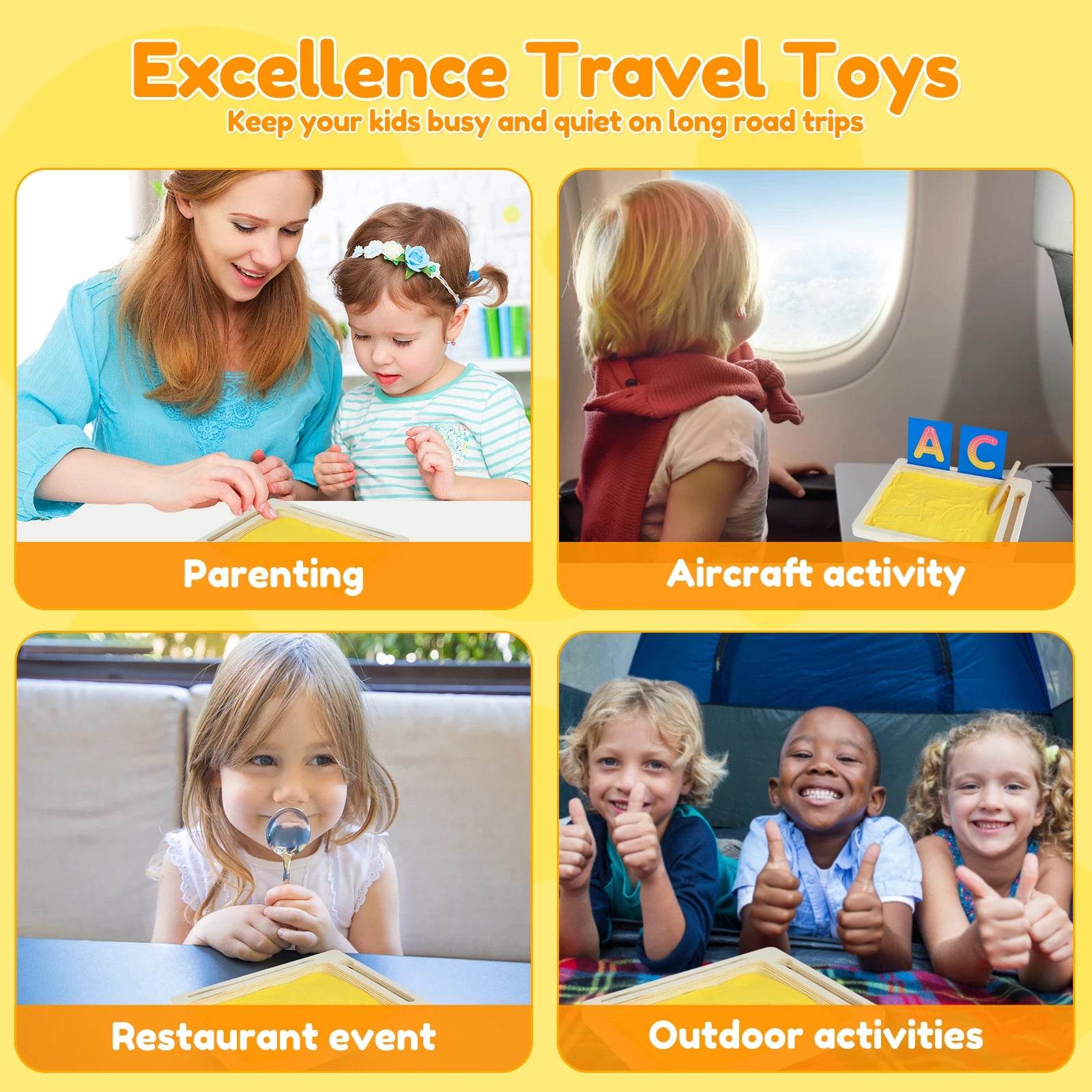 1/2PCS Wooden Montessori Sand Tray With Wooden Pen For Writing Letters And Numbers Early Educational Toys Gifts Party Game - ToylandEU