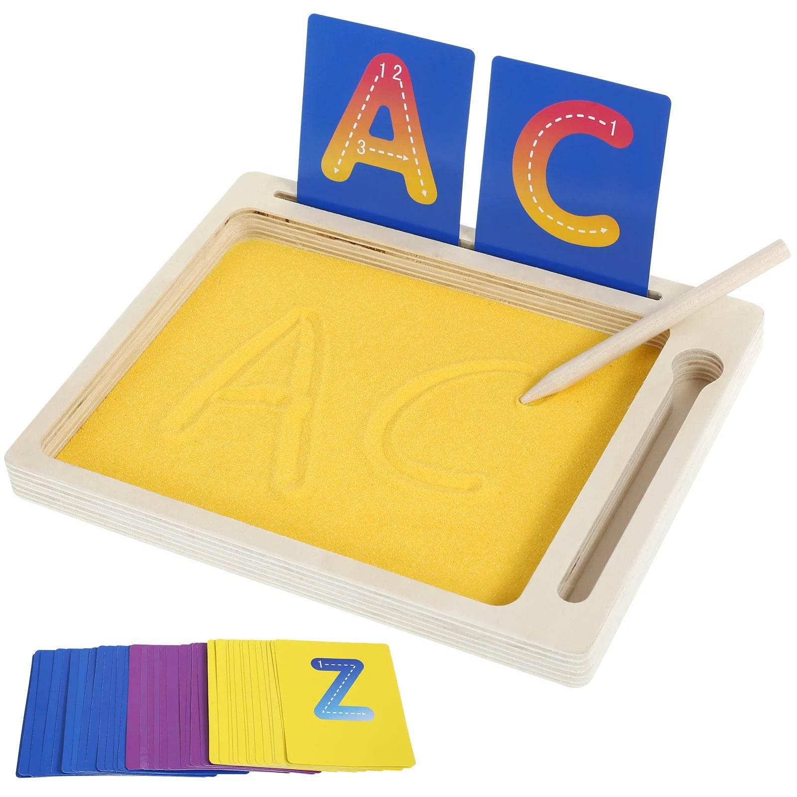 1/2PCS Wooden Montessori Sand Tray With Wooden Pen For Writing Letters And Numbers Early Educational Toys Gifts Party Game - ToylandEU