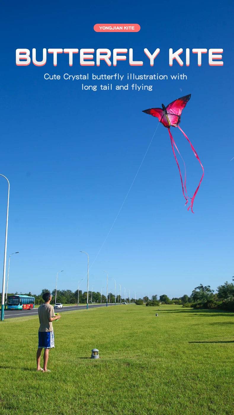 YongJian Beautiful Butterfly Kites Red Crystal Outdoor Toys - ToylandEU