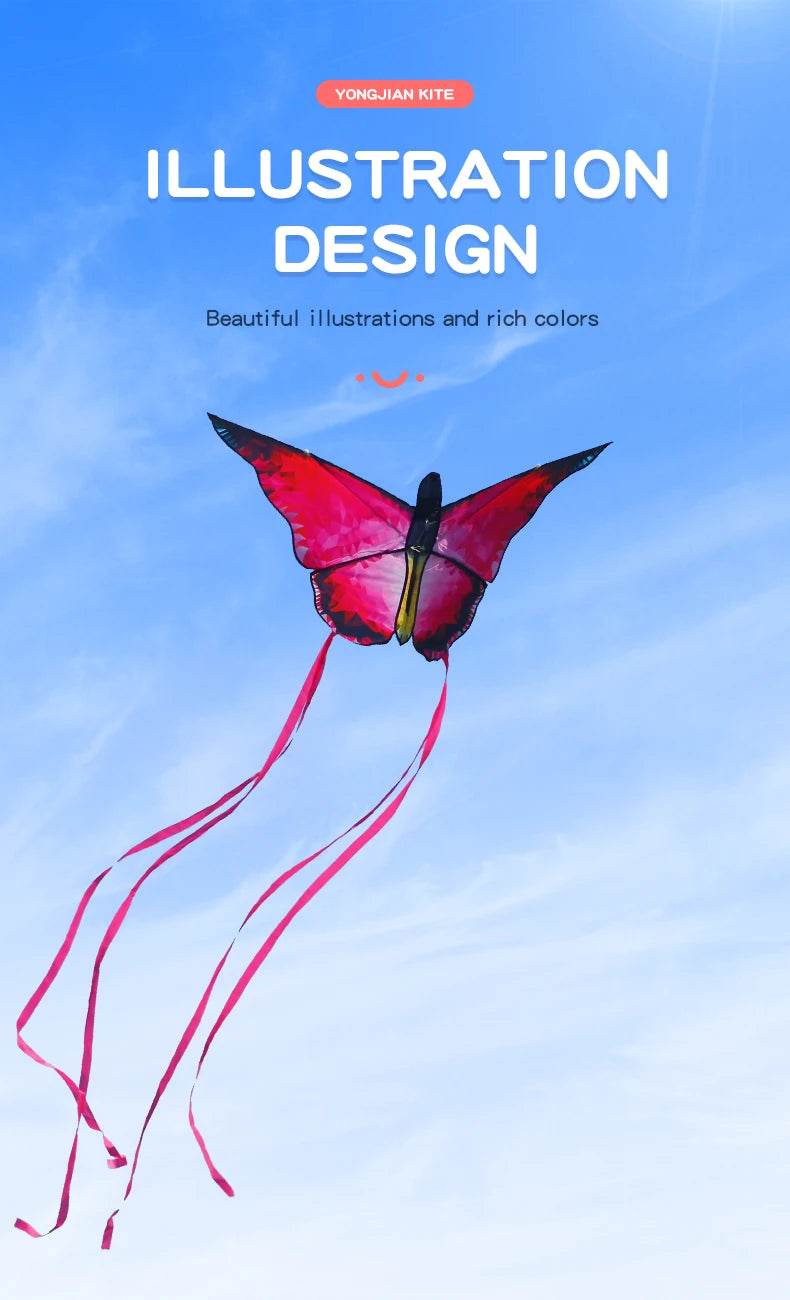 YongJian Beautiful Butterfly Kites Red Crystal Outdoor Toys - ToylandEU