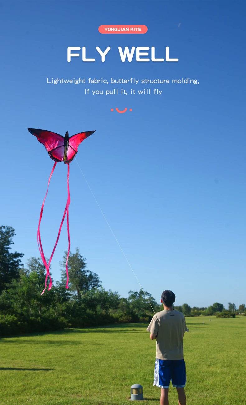 YongJian Beautiful Butterfly Kites Red Crystal Outdoor Toys - ToylandEU