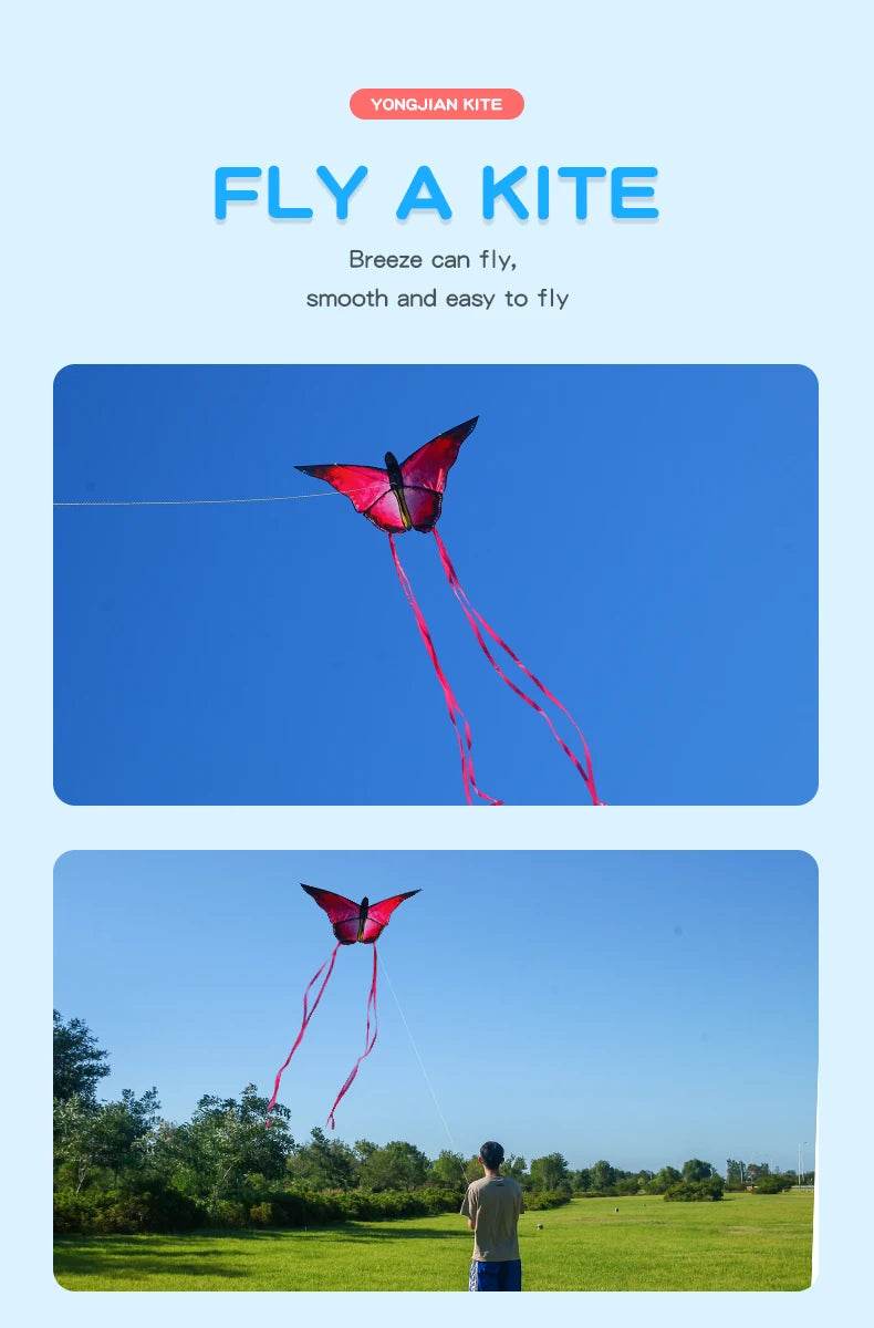 YongJian Beautiful Butterfly Kites Red Crystal Outdoor Toys - ToylandEU