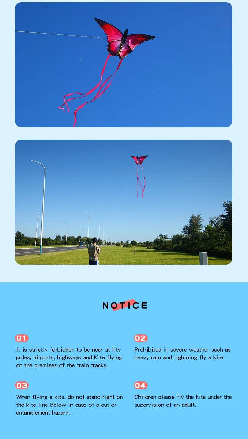 YongJian Beautiful Butterfly Kites Red Crystal Outdoor Toys - ToylandEU