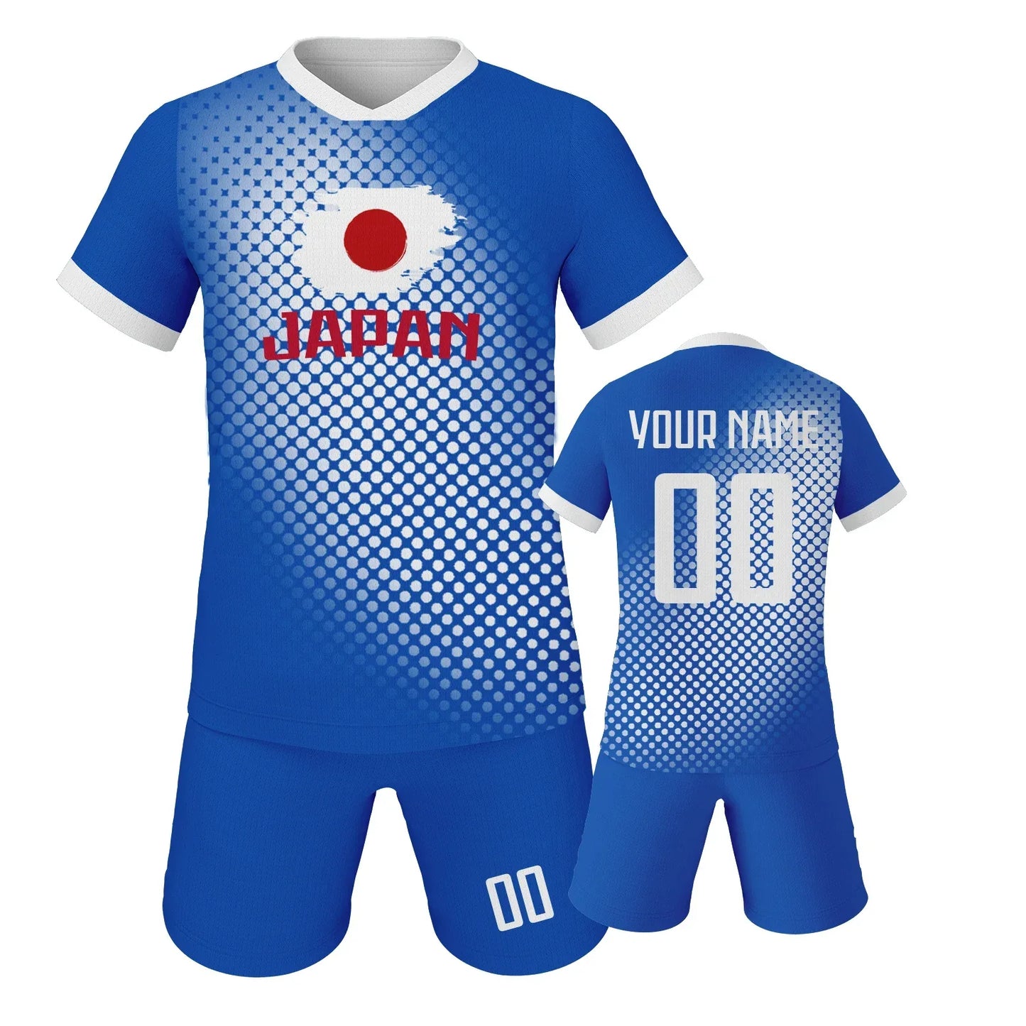 Youth Custom Soccer Jersey Kit With Name And Number Personalization Unisex Knit Sublimation Football Shirt Size 3-14Y - ToylandEU