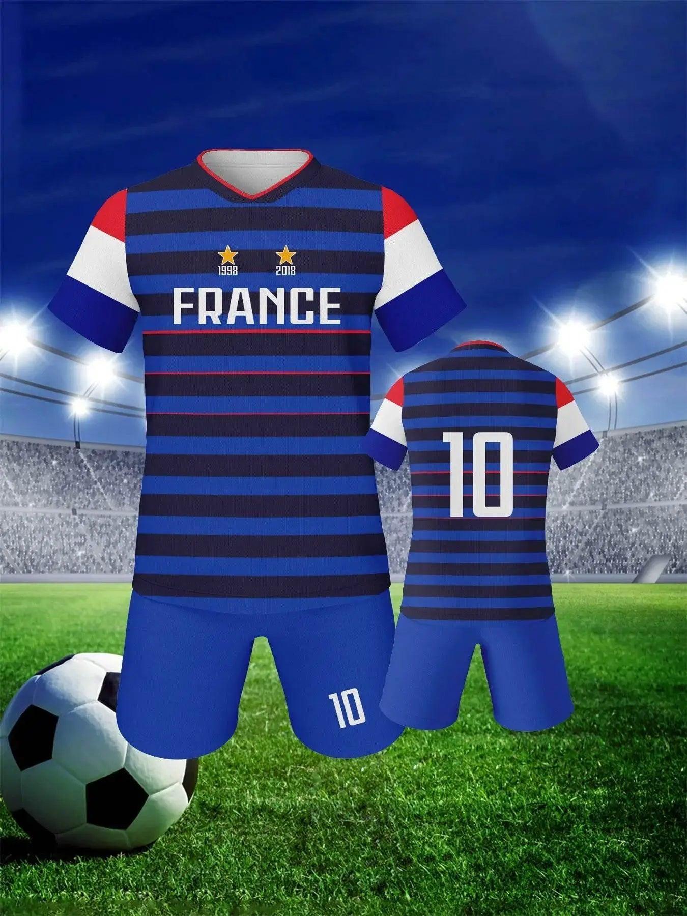  Youth Soccer Uniform Set - Breathable Football Training Jerseys for Boys & Girls - Inspired by France, Spain, Italy & Brazil -  ToylandEU™