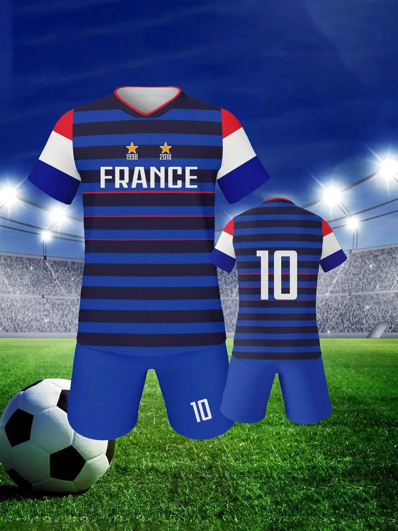 Youth Soccer Uniform Set - Breathable Football Training Jerseys for Boys & Girls - Inspired by France, Spain, Italy & Brazil - ToylandEU