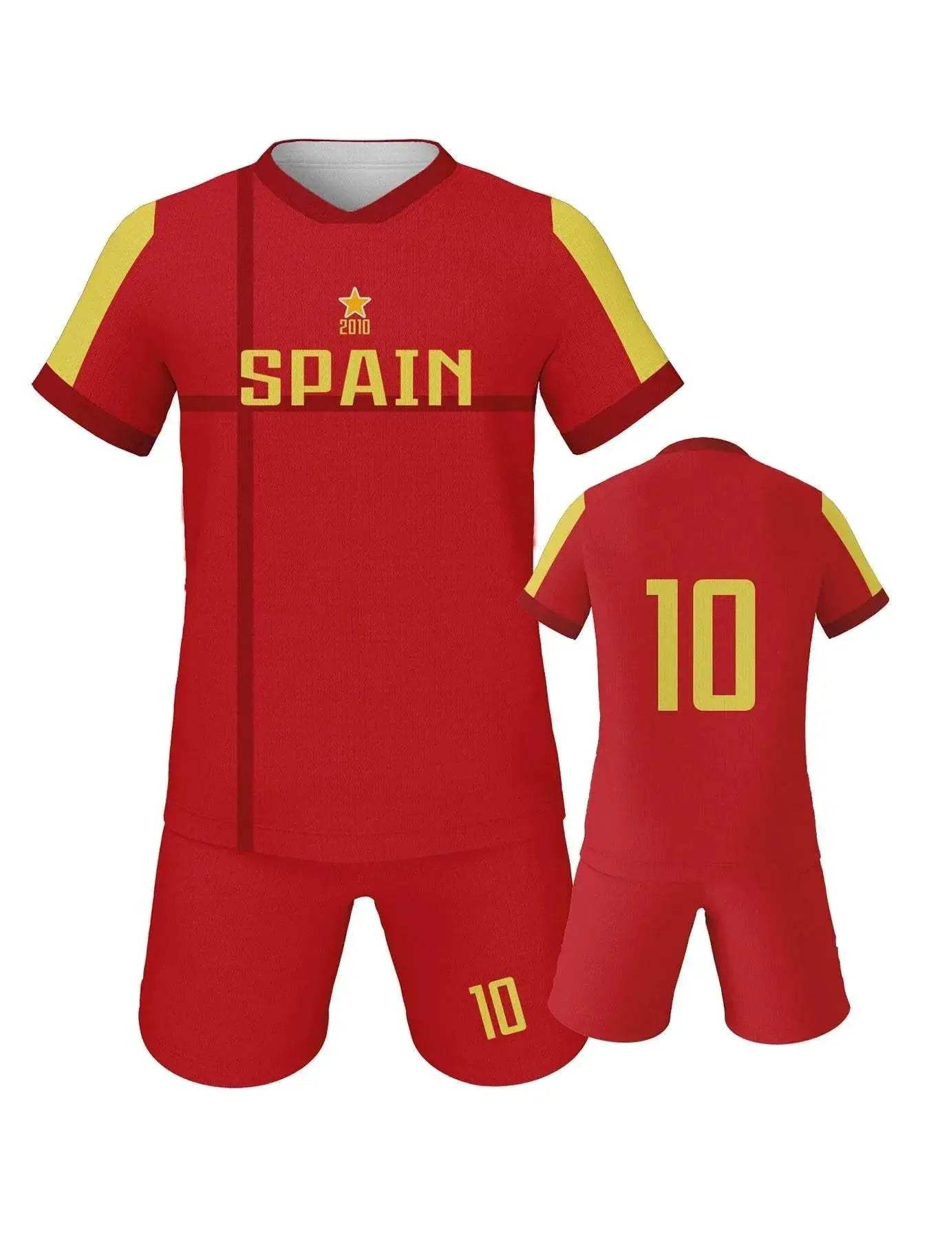 Youth Soccer Uniform Set - Breathable Football Training Jerseys for Boys & Girls - Inspired by France, Spain, Italy & Brazil - ToylandEU