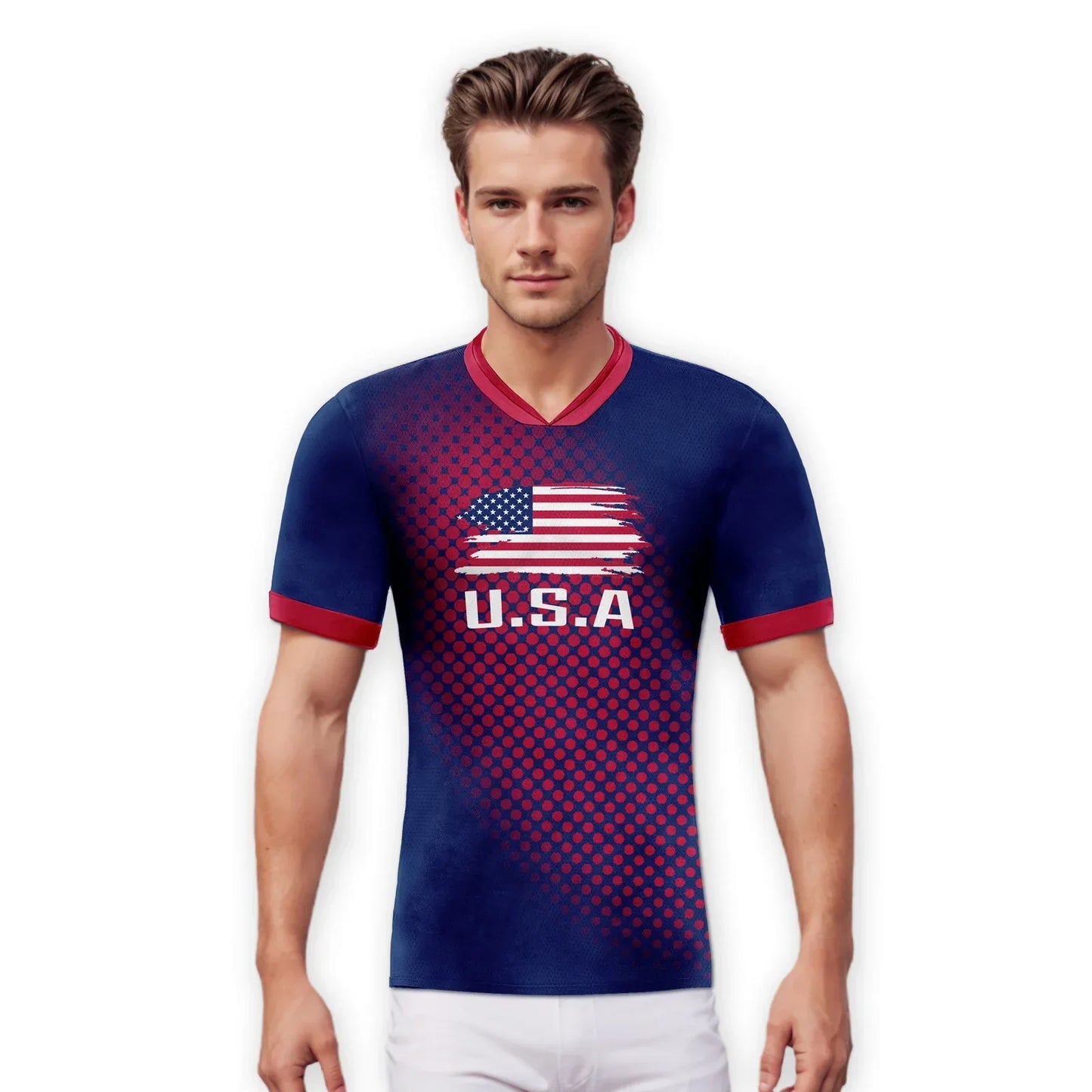 Youth USA Soccer Jersey Custom Name And Number, Quick Dry Polyester Training Shirt, Breathable Unisex - ToylandEU