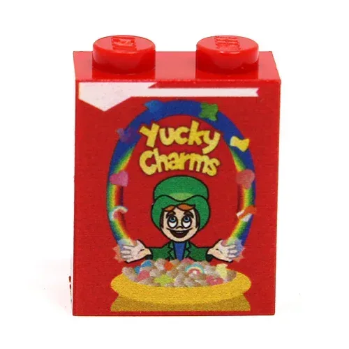 Yucky Charms Cereal Custom Printed 1x2x2 Brick made using LEGO parts - B3 Customs - ToylandEU