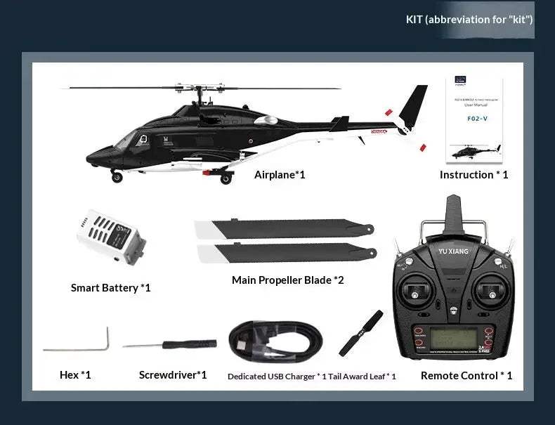 Yuxiang 1:34 F02V Airwolf RC Helicopter 2.4Ghz 3D Stunt Inverted Brushless 6-channel No Aileron Crashproof RC Aircraft Model Toy - ToylandEU