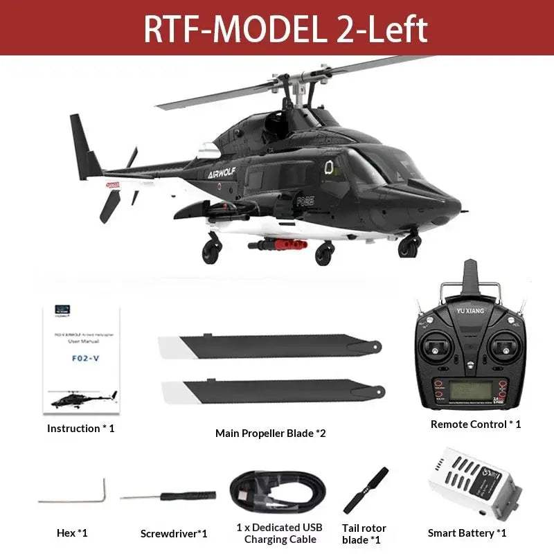 Yuxiang 1:34 F02V Airwolf RC Helicopter 2.4Ghz 3D Stunt Inverted Brushless 6-channel No Aileron Crashproof RC Aircraft Model Toy - ToylandEU