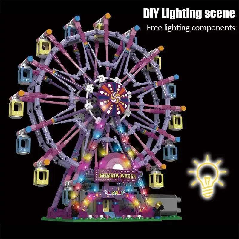 ZKZC Cherry Blossom Color City Friends LED Ferris Wheel Toy - ToylandEU