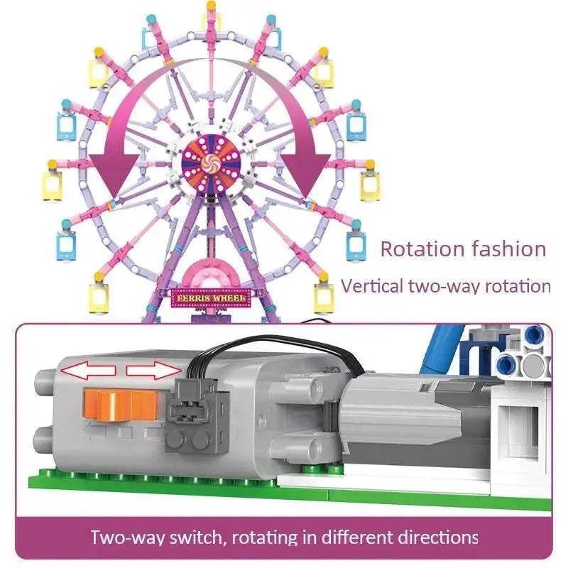 ZKZC Cherry Blossom Color City Friends LED Ferris Wheel Toy - ToylandEU
