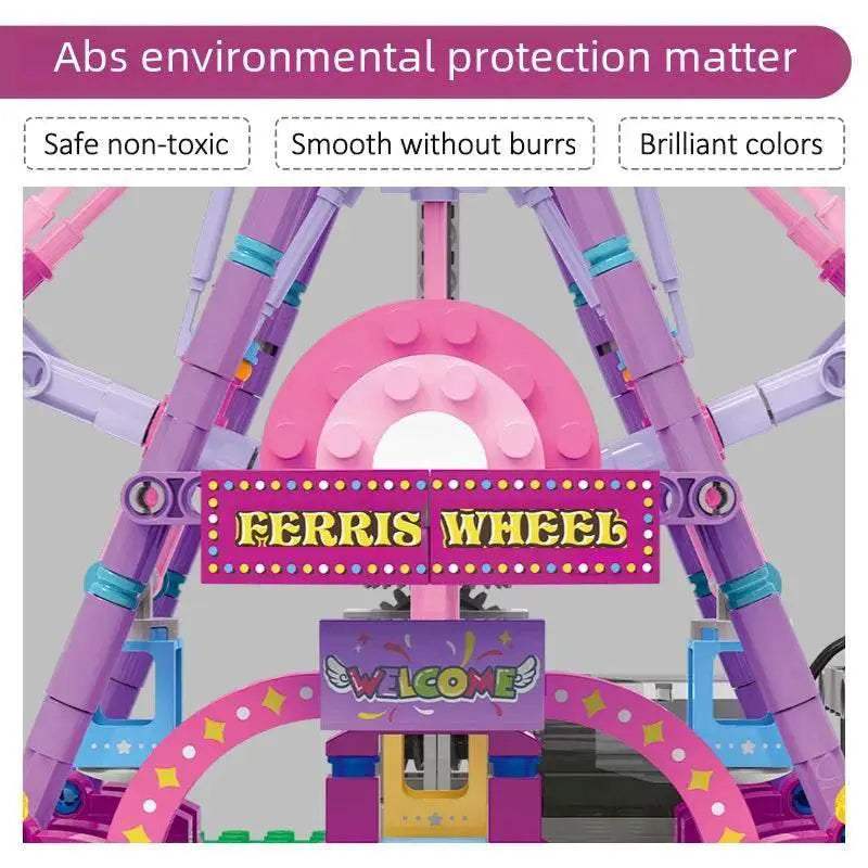ZKZC Cherry Blossom Color City Friends LED Ferris Wheel Toy - ToylandEU