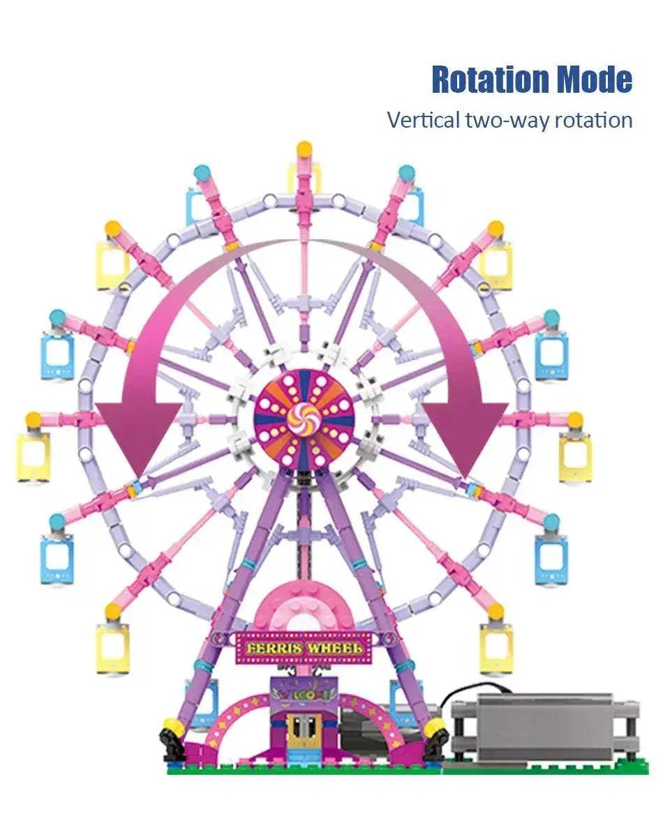 ZKZC Cherry Blossom Color City Friends LED Ferris Wheel Toy - ToylandEU