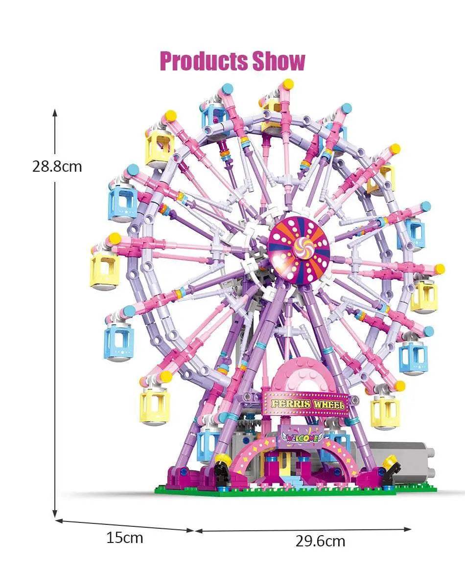 ZKZC Cherry Blossom Color City Friends LED Ferris Wheel Toy - ToylandEU