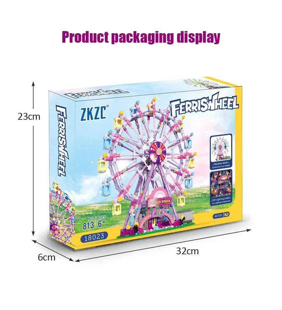 ZKZC Cherry Blossom Color City Friends LED Ferris Wheel Toy - ToylandEU