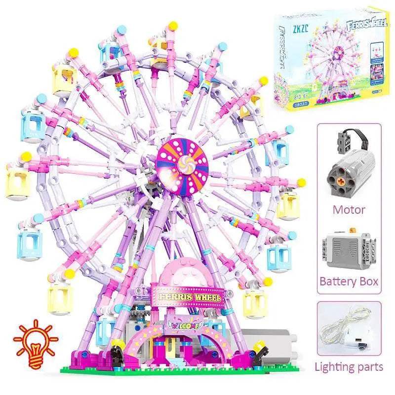 ZKZC Cherry Blossom Color City Friends LED Ferris Wheel Toy - ToylandEU