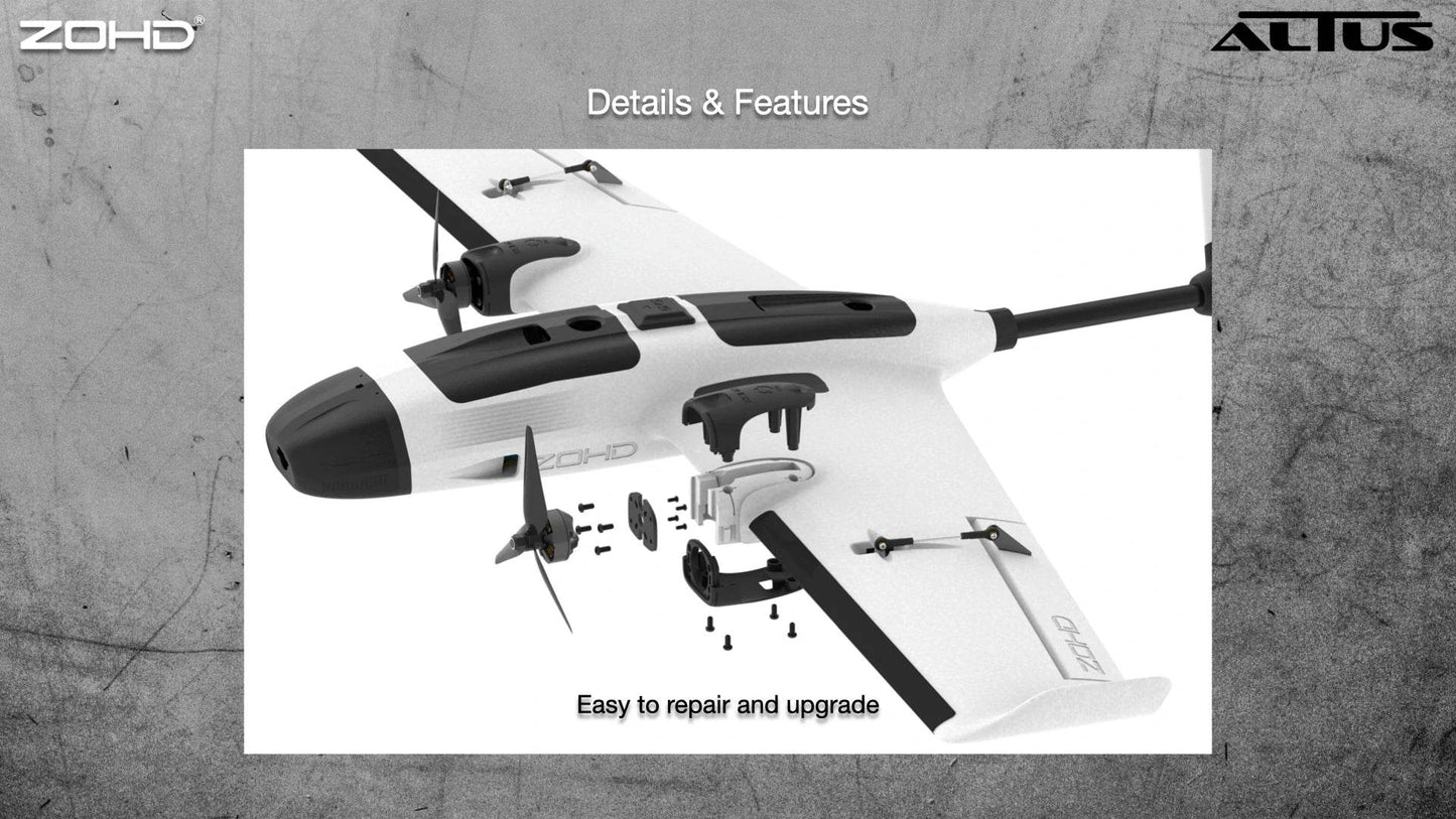 ZOHD Altus 980mm Wingspan Twin Motor V-Tail EPP FPV RC Airplane - ToylandEU