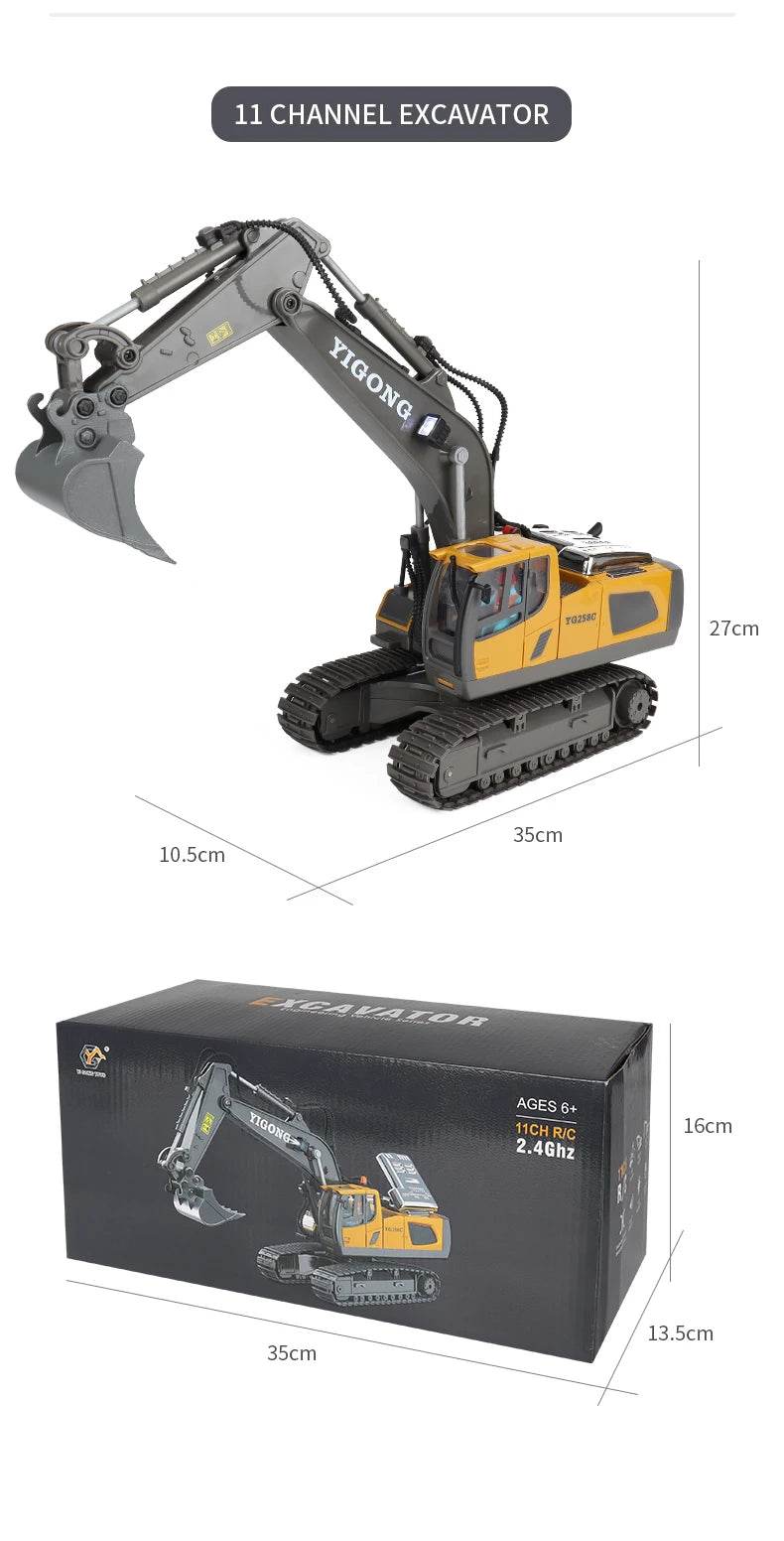 ZWN 2.4G Remote Control Excavator Dump Truck Toy for Kids - ToylandEU