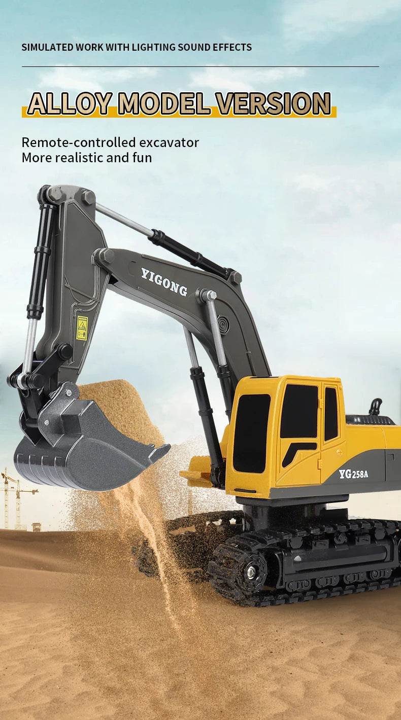 ZWN 2.4G Remote Control Excavator Dump Truck Toy for Kids - ToylandEU