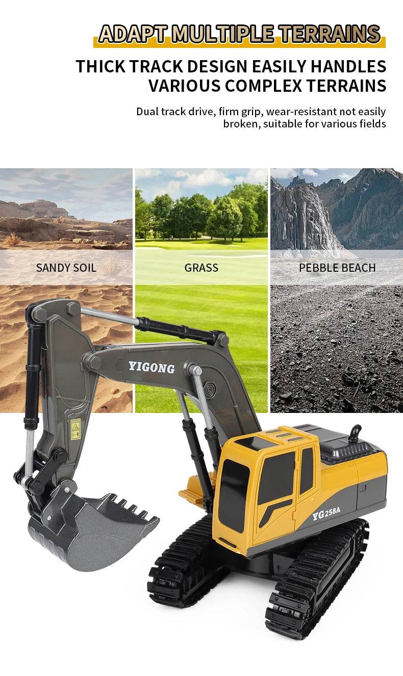 ZWN 2.4G Remote Control Excavator Dump Truck Toy for Kids - ToylandEU