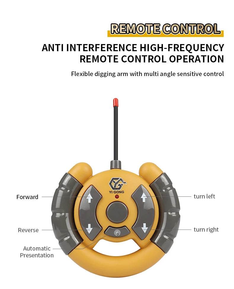 ZWN 2.4G Remote Control Excavator Dump Truck Toy for Kids - ToylandEU