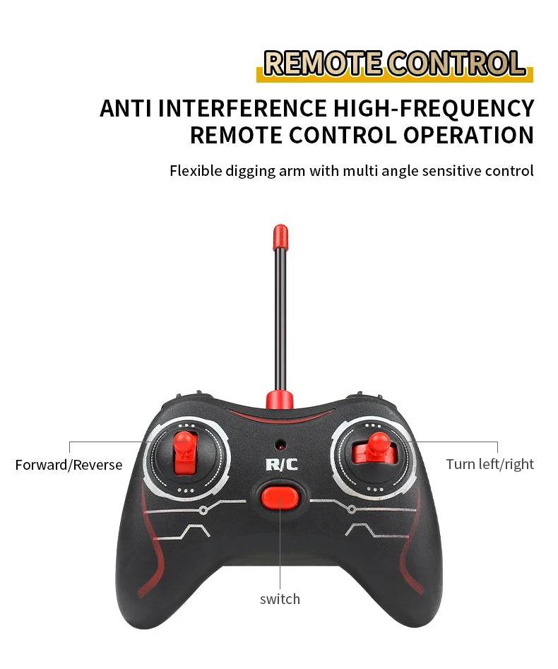 ZWN 2.4G Remote Control Excavator Dump Truck Toy for Kids - ToylandEU