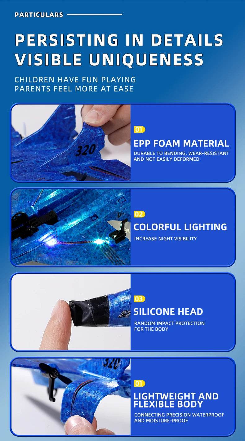 ZY-320 Remote Control Airplane With LED Lights For Kids - ToylandEU