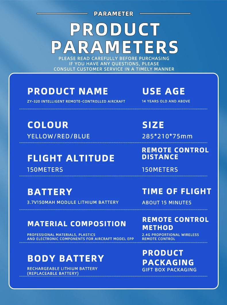 ZY-320 Remote Control Airplane With LED Lights For Kids - ToylandEU