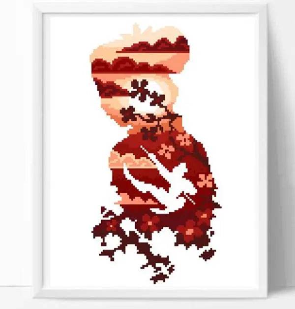 ZZ4311 Floral Cross Stitch Embroidery Kit - Not Printed Aida Cloth Painting Set - ToylandEU