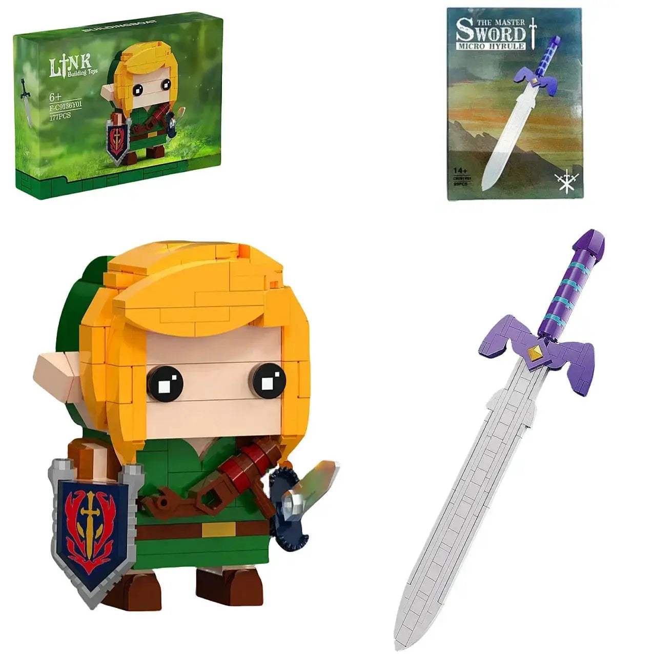 Zelda Link Master Sword Shield Building Blocks Set 276 Pieces - ToylandEU
