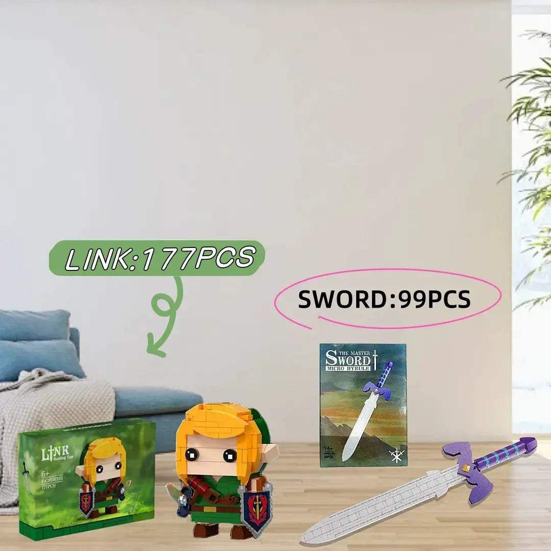 Zelda Link Master Sword Shield Building Blocks Set 276 Pieces - ToylandEU