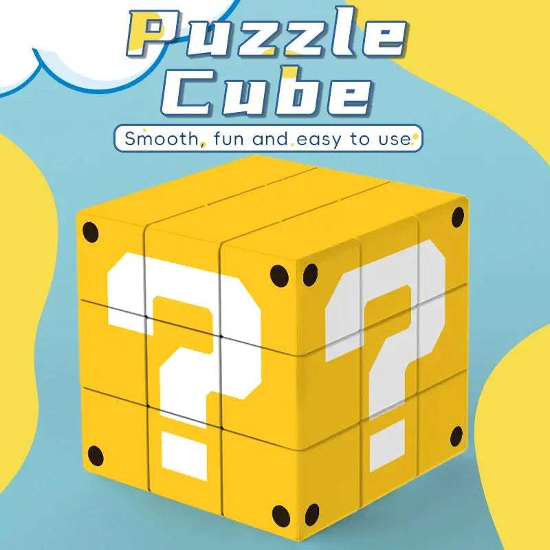 ZIINA STAR Question Mark 3x3 yellow square cube, 3x3x3 question mark speed cube, suitable for adults，birthday gift - ToylandEU