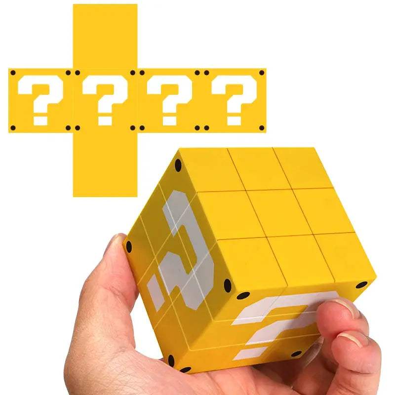 ZIINA STAR Question Mark 3x3 yellow square cube, 3x3x3 question mark speed cube, suitable for adults，birthday gift - ToylandEU