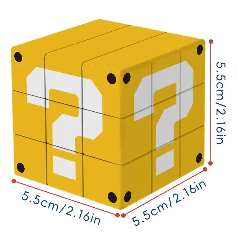 ZIINA STAR Question Mark 3x3 yellow square cube, 3x3x3 question mark speed cube, suitable for adults，birthday gift - ToylandEU