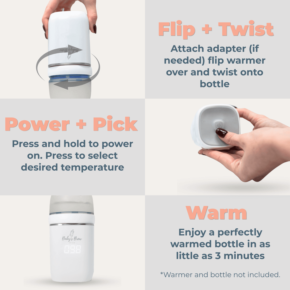 Bottle Adapter | Nanobébé Compatible | Fits Baby's Brew Warmer