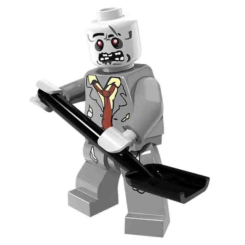  Zombie Lego Minifigure Exclusive Gray Suit Shovel -  ToylandEU™