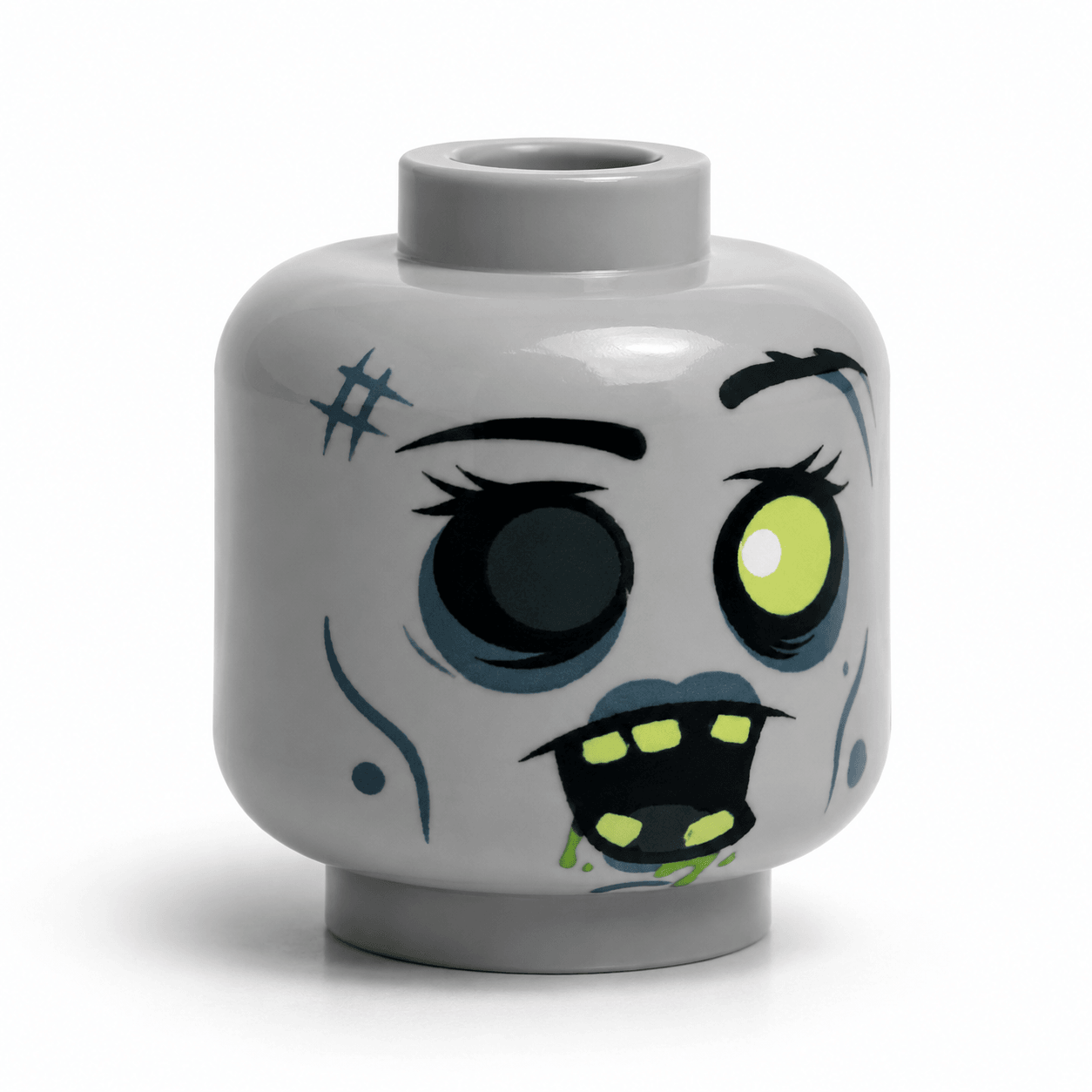 Zombie Minifig Head Lego Compatible Printed Quality