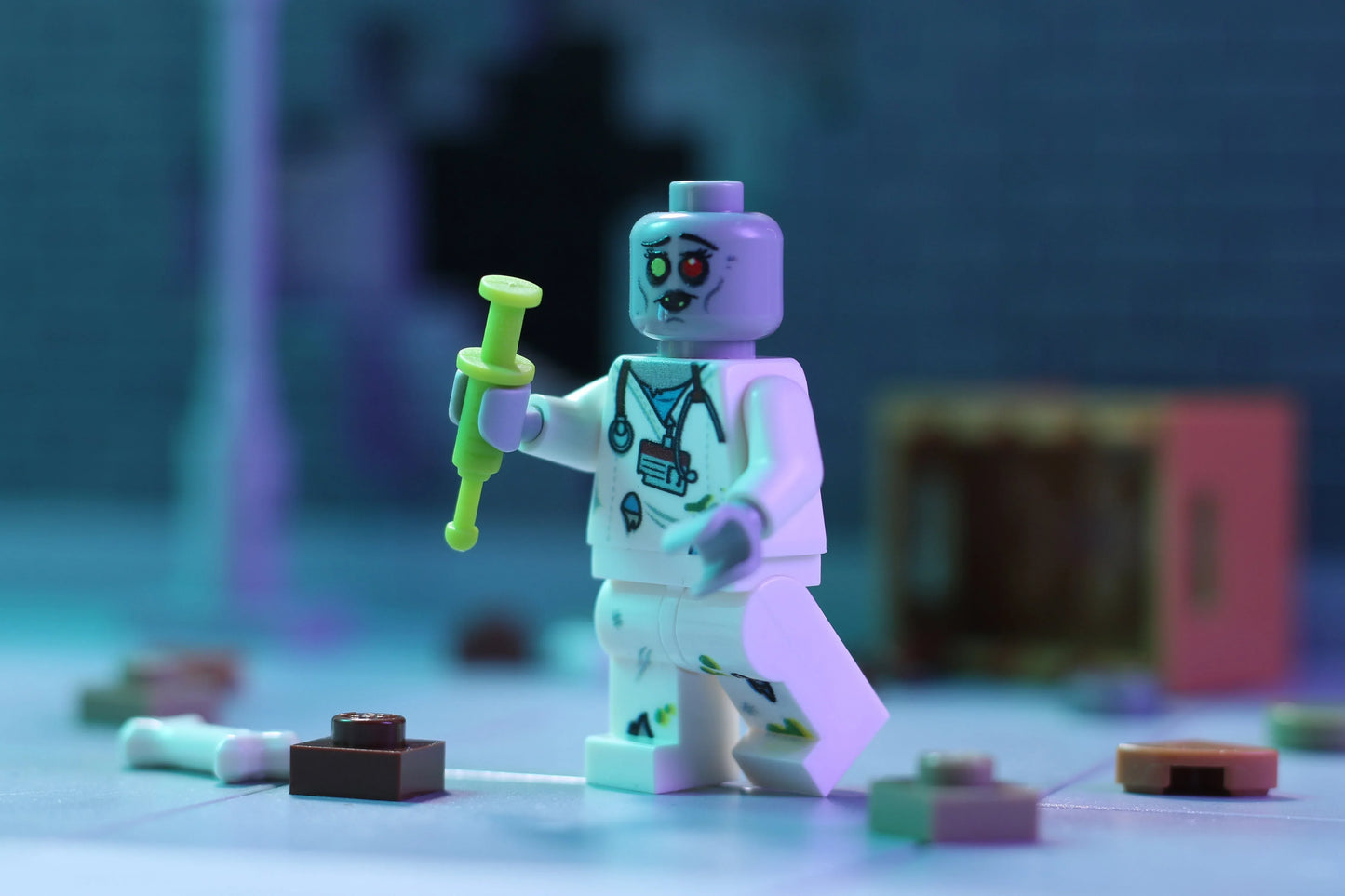 Zombie Nurse Custom Figure Printed On Authentic LEGO Parts LEGO Compatible Collectible Figure - ToylandEU