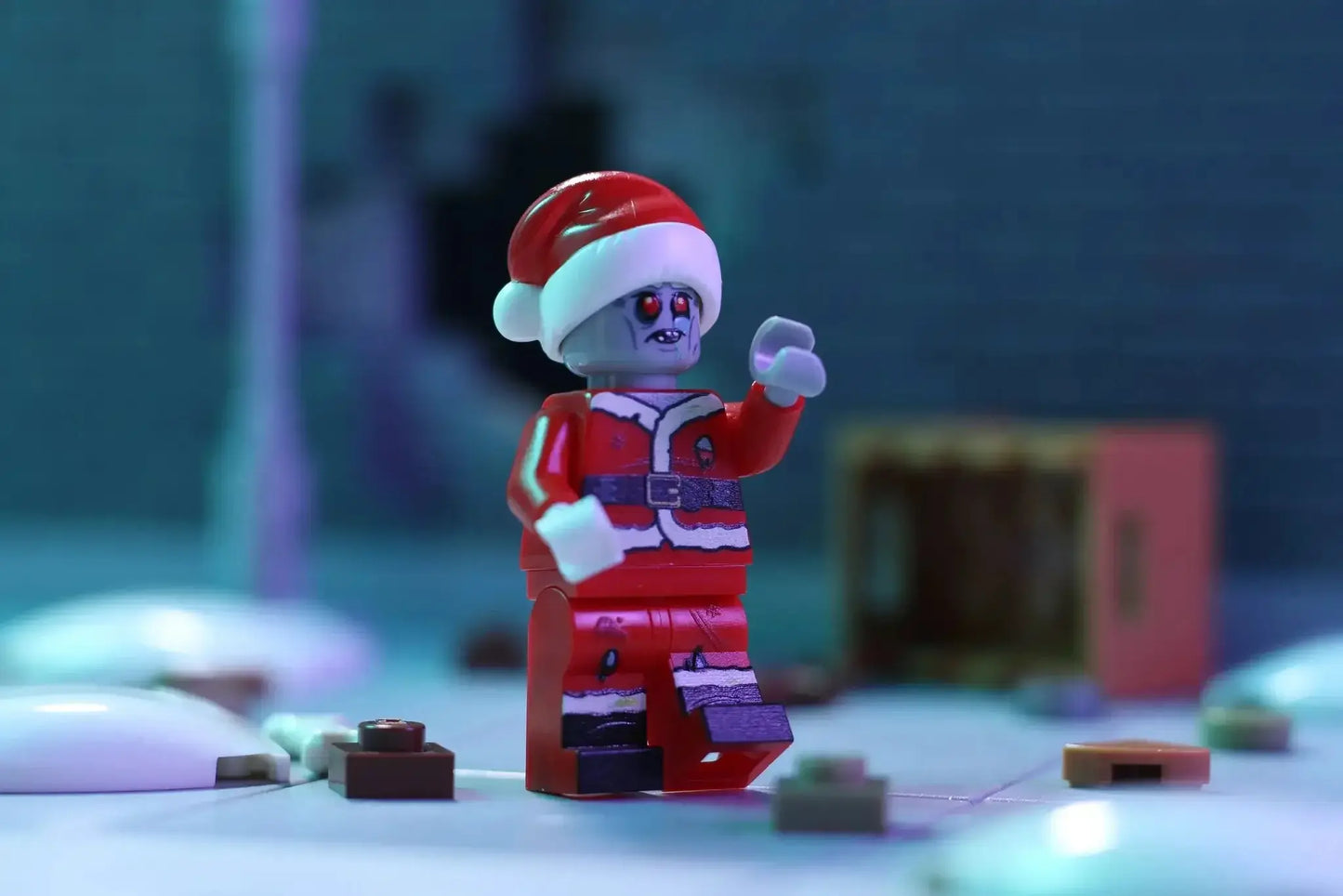 Zombie Santa Lego Figure With Custom Print On Authentic Lego Parts ABS Plastic New - ToylandEU