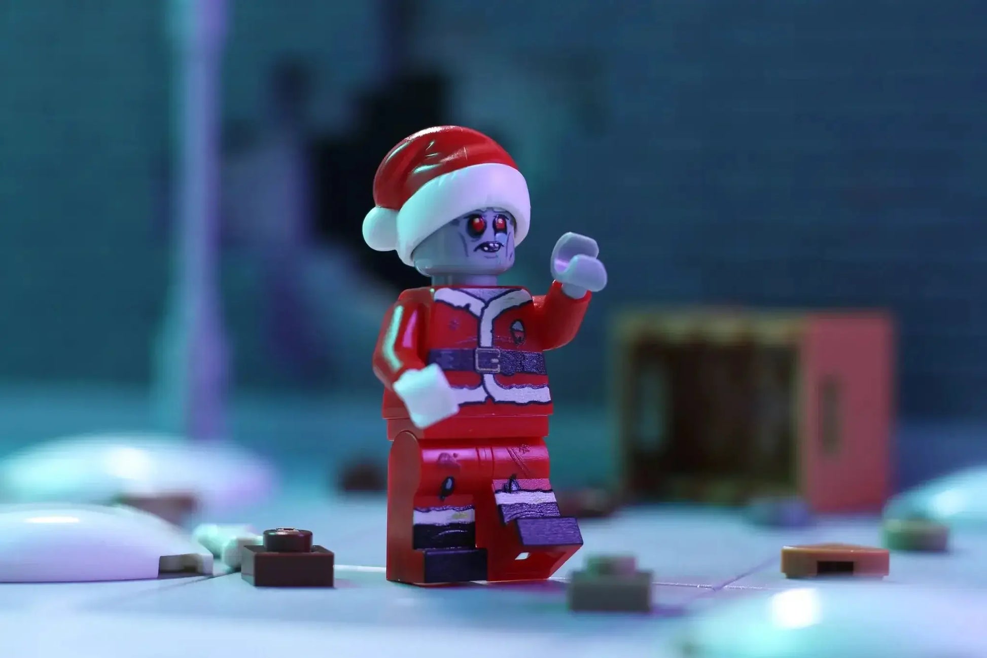 Zombie Santa Lego Figure With Custom Print On Authentic Lego Parts ABS Plastic New - ToylandEU