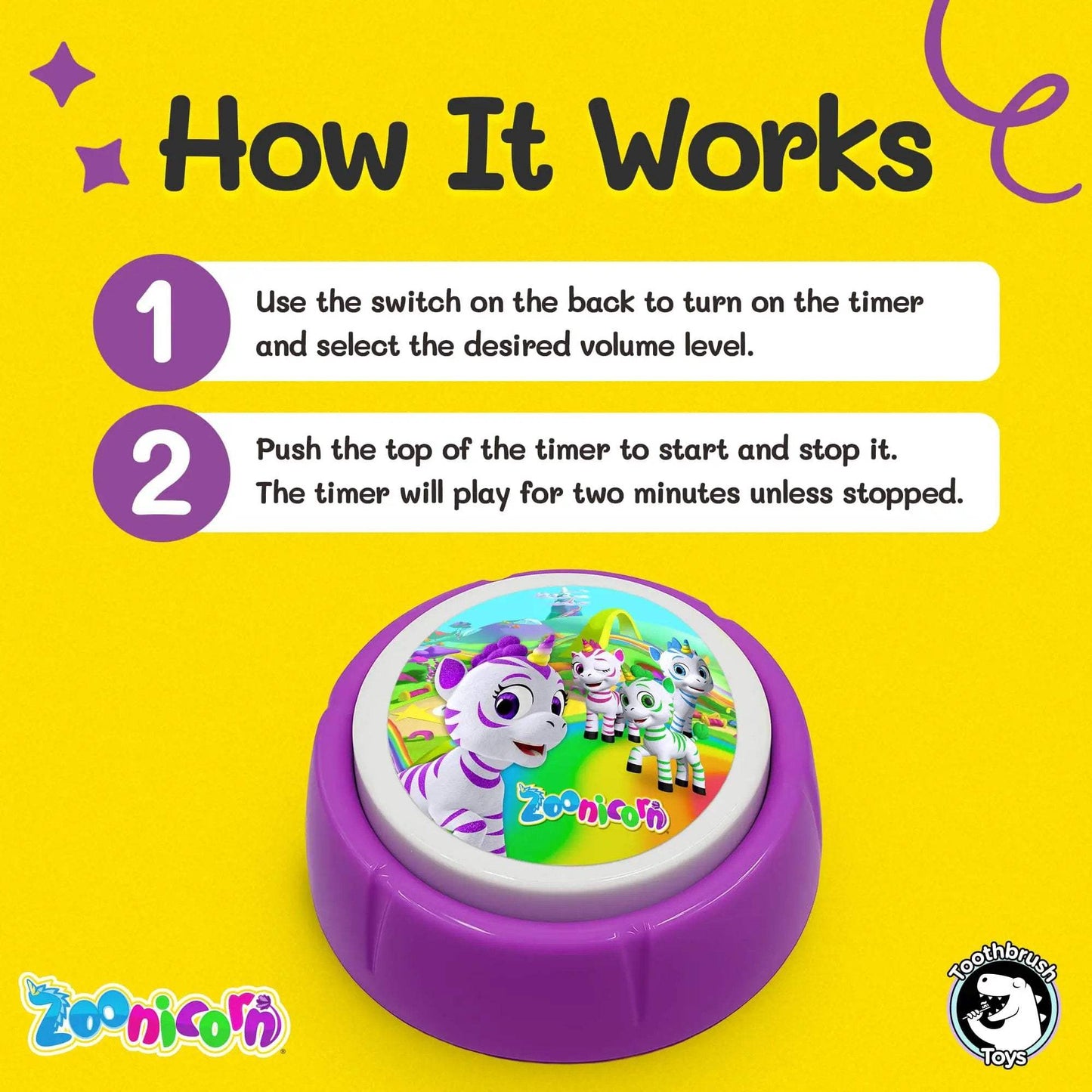 Zoonicorn® Kids Toothbrush Timer by Toothbrush Toys - 2 Minute Timer - ToylandEU