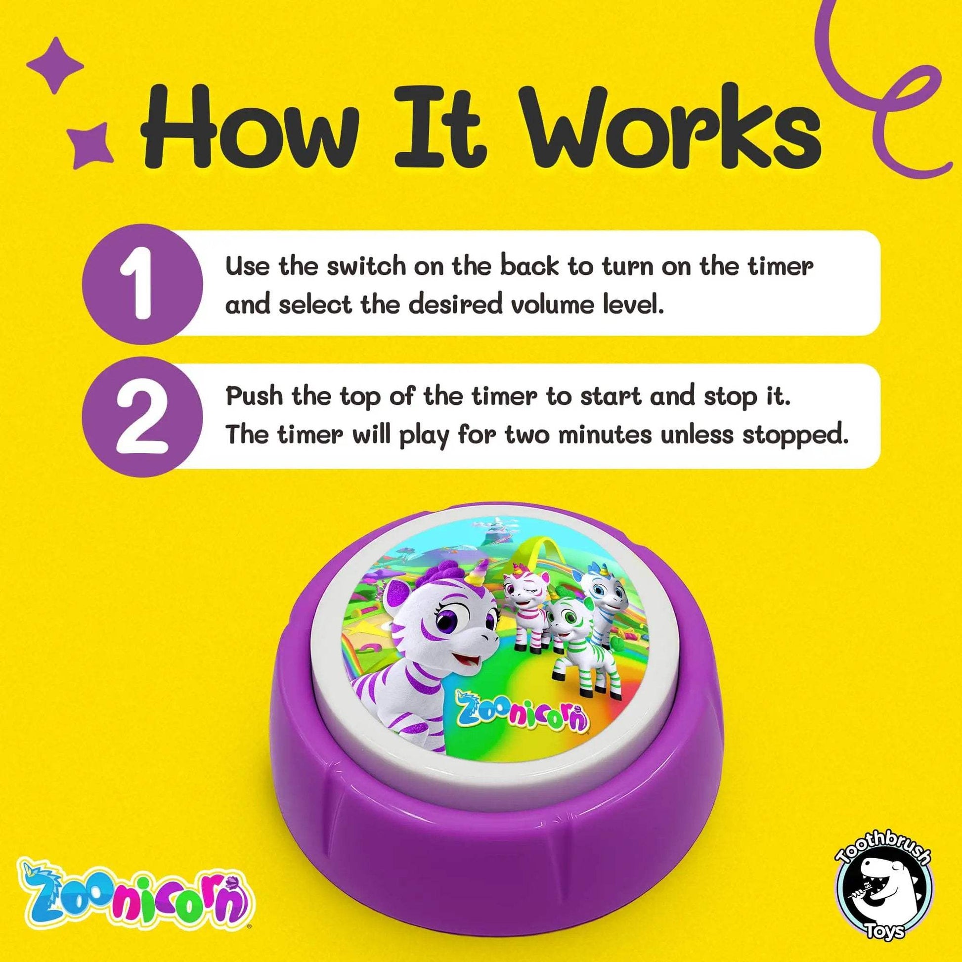 Zoonicorn® Kids Toothbrush Timer by Toothbrush Toys - 2 Minute Timer - ToylandEU