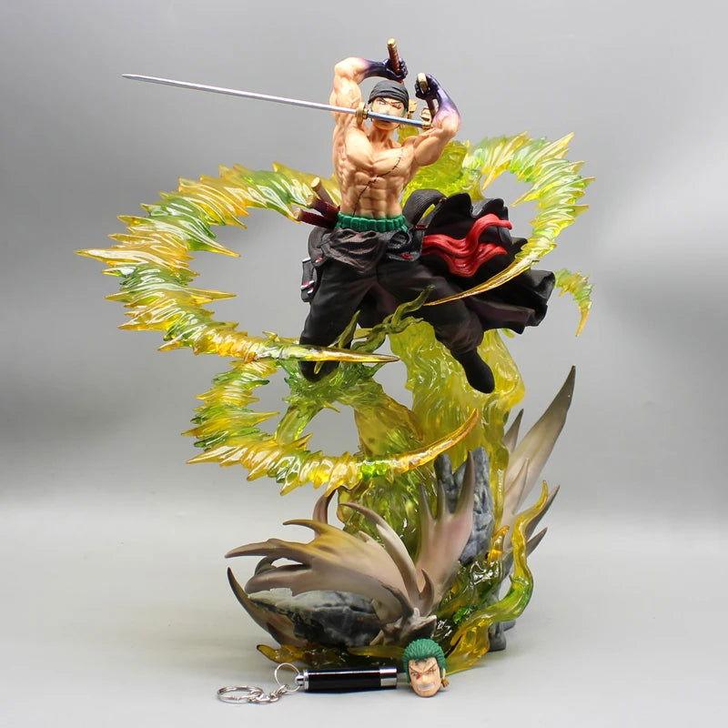  Zoro Santoryu Armament Haki LED One Piece Figure Rare 