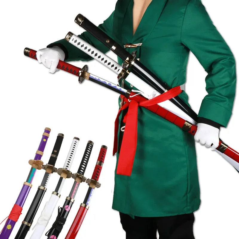 Zoro Swords Set 104cm Handmade Katana Anime Cosplay Free Belt - ToylandEU