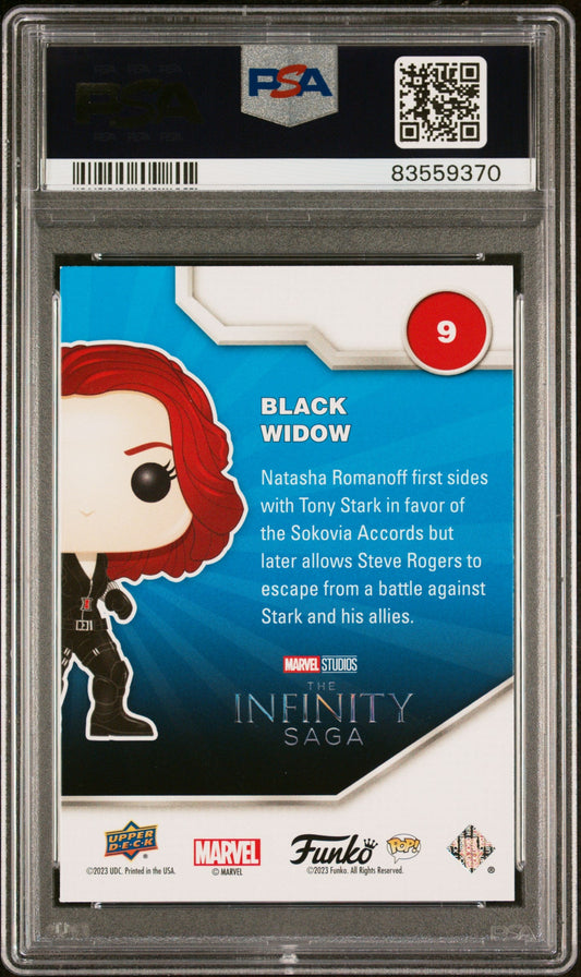 Black Widow Facsimile Signature Funko Pop Card PSA 9